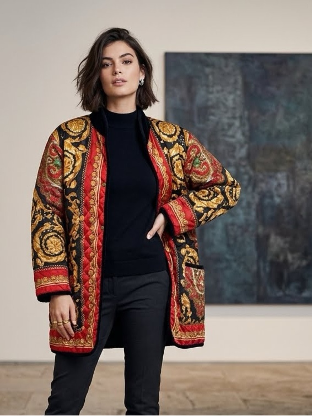 Vintage Gianna Italy Reversible Silk Jacket